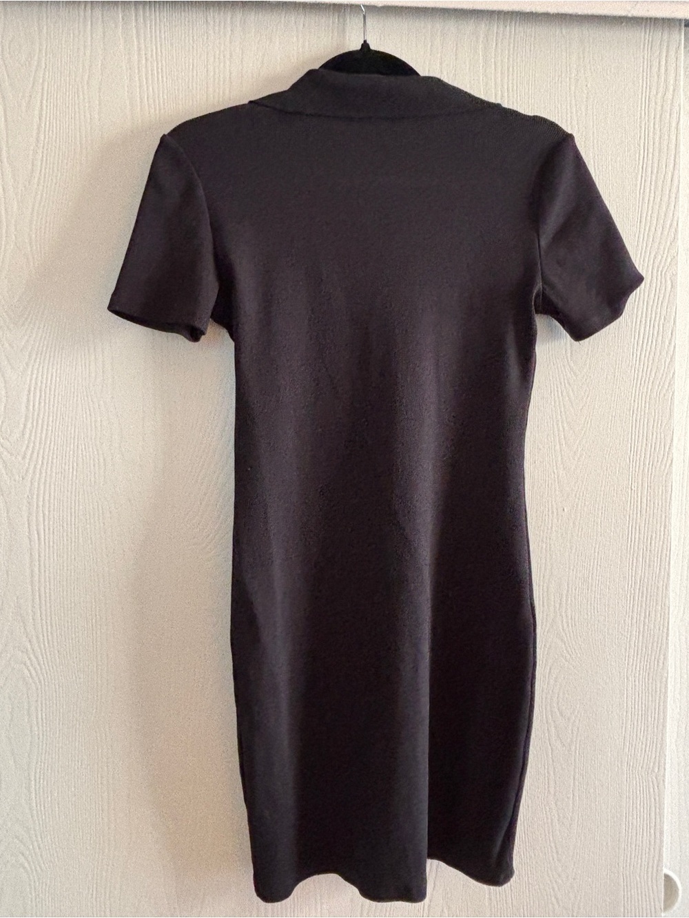Zara Black Ribbed Polo Collar Mini Dress - Picture 2 of 3